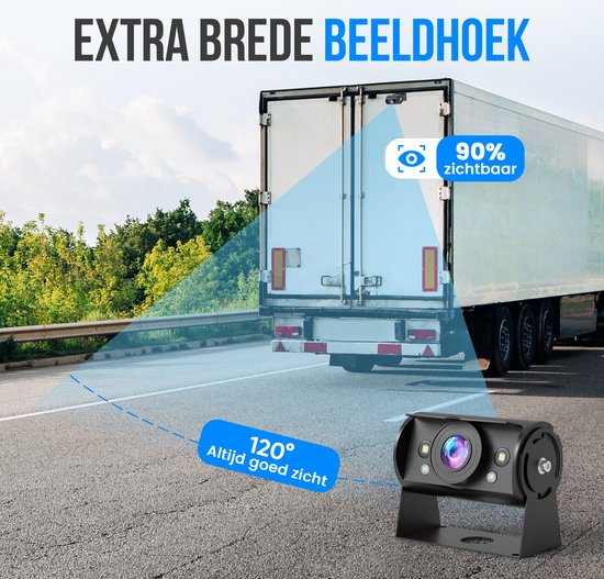 Strex Achteruitrijcamera Set Bedraad Met 2 Camera's (tegelijk bekijken) - HD 1080P - 7" Scherm - 18LED Nachtzicht 15m - IP69 Waterdicht - Achteruitrij Camera van Merkloos — afbeelding 3