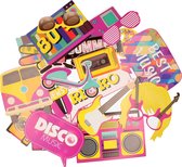 Ensemble d'accessoires photo thème party disco/années 80 - sur bâtons - 30 pièces