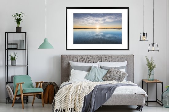 Cadre photo avec affiche - Mer - Nuages - Soleil - 120x80 cm - Cadre pour affiche