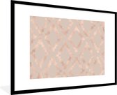 Motif de Luxe en diamants en or rose sur fond vieux rose 120x80 cm