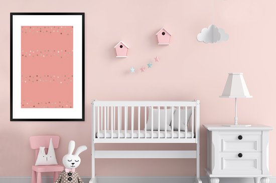 Luxe motif de pois argentés sur fond rose 80x120 cm