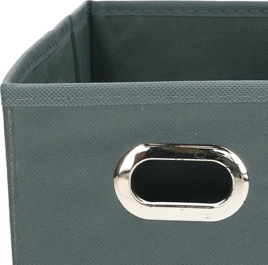 Set de 4x panier de rangement / panier armoire 7 litres gris bleu lin 31 x 15 x 15 cm - Boites de Boîtes de rangement - Compartiment paniers armoire