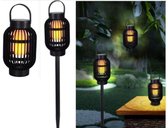 Kynast SOLAR LED 2in1 windlicht op stok of tafel met vlameffect buiten tafellamp