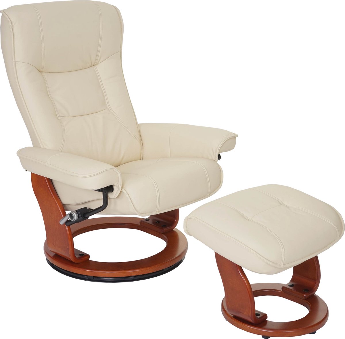 Cosmo Casa TV-Stoel - Luxueus Rundleer - 360° Draaibaar - Ultiem Comfort - Modern Design Beige