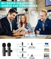 Mini Microfoon voor Smartphone - Draadloos - Compatibel met Nieuwe Generatie Smartphones - incl. Oplaadkabels