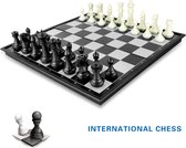 Schaakbord - schaakspel - Schaakset - Schaakstukken - Magnetisch schaakspel - Schaakset - Lichtgewicht - Magnetisch - Zwart / Wit - Spel voor onderweg