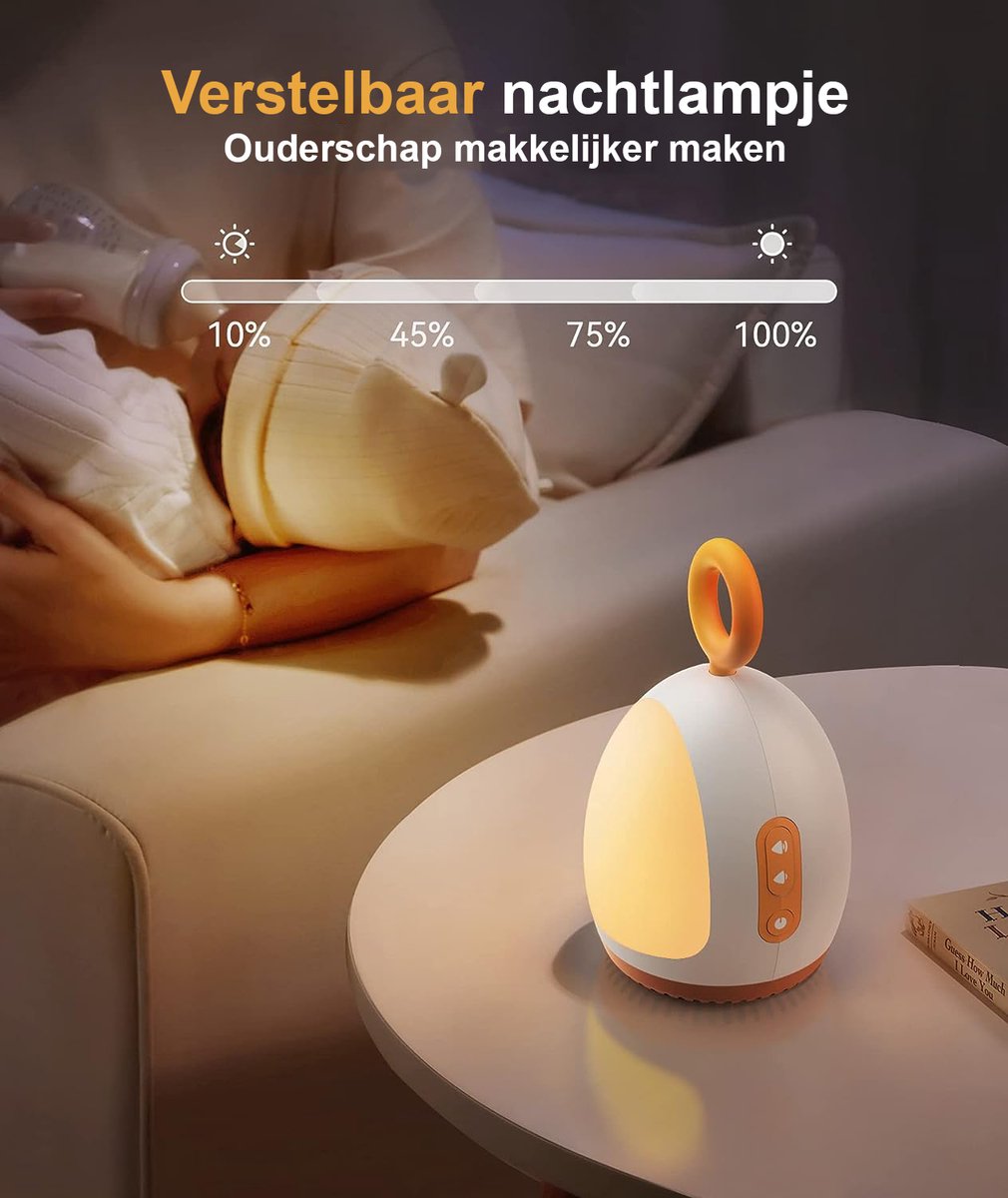White Noise - Nachtlampje - Oplaadbaar met USB - 8 Ontspannende Geluiden