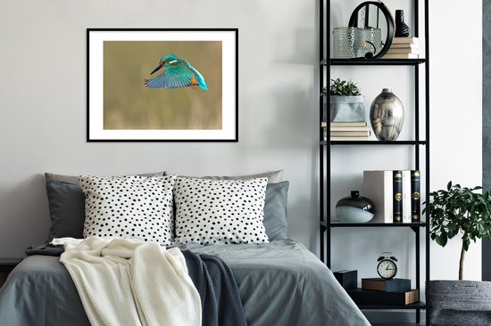 Cadre photo avec affiche - Martin-pêcheur - Ciel - Coloré - 80x60 cm - Cadre pour affiche