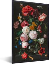 Affiche encadrée - Peinture - Fleurs - Jan Davidsz. de Heem - Cadre photo - Affiche - Décoration murale - 20x30 cm - Décoration de chambre - Salon
