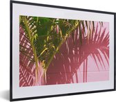 Fotolijst incl. Poster - Plant - Zomer - Tropisch - Roze - 40x30 cm - Posterlijst