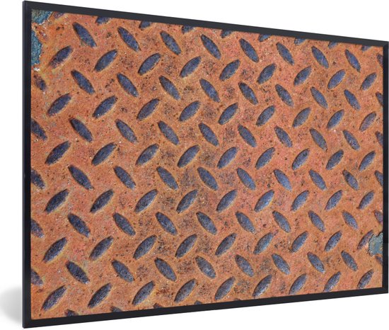 Fotolijst incl. Poster - Diamantplaat - Retro - Roest - 30x20 cm - Posterlijst