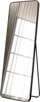 Buxibo - Miroir Mural Design Minimaliste - Miroir Rectangulaire Sur Pied avec Bord Métallique - Zwart - Moderne - Miroir Dressing / Miroir Salle de Bain - 60x170x3 CM