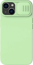 Nillkin CamShield Siliconen Hoesje voor de Apple iPhone 15 - Back Cover met Camera Slider Groen