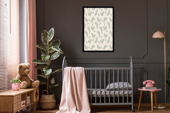 Cadre photo avec affiche - Vintage - Feuille - Pastel - 80x120 cm - Cadre pour affiche