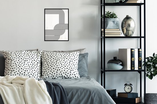 Cadre photo avec affiche - Abstrait - Zwart - Wit - 30x40 cm - Cadre pour affiche