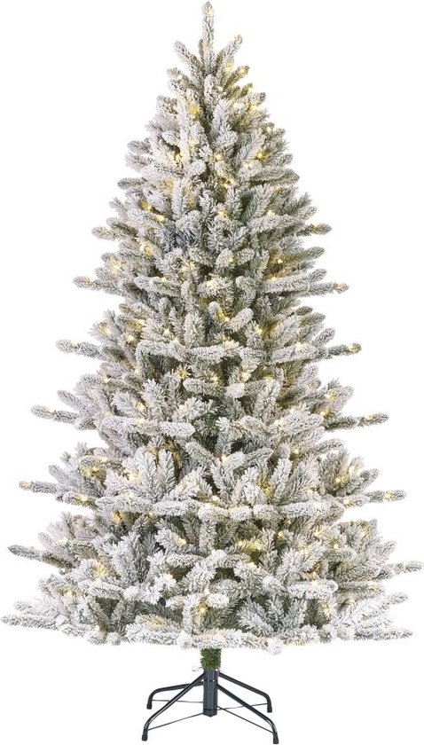 Black Box Trees Snowdon frosted kunstkerstboom met sneeuw en verlichting groen 2,15 m x 1,27 m