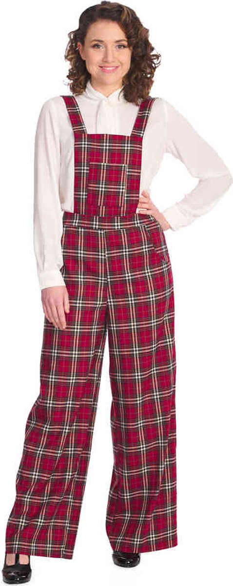 Banned - Winter Check Pinafore Tuinbroek/dungaree - S - Rood