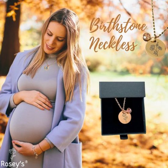 Rosey’s® - Geboortesteenketting december - Geboortesteenketting - Rose gold - Geboortesteen december - met doosje - Birth stone - Gepersonaliseerde ketting - Babyshower - Kraamcadeau - Geboortesteen - Moederdag - Geboortesteen ketting December van Rosey´s — afbeelding 4