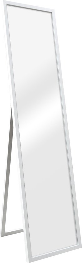 Spiegel Vrijstaand Arsenio - Verstelbaar - 152,8x37,8 cm - Wit - MDF en Glas - Stijlvolle uitstraling