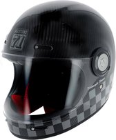 Helstons Course Carbon Black (White) Full Face Helmet - Maat XL - Helm