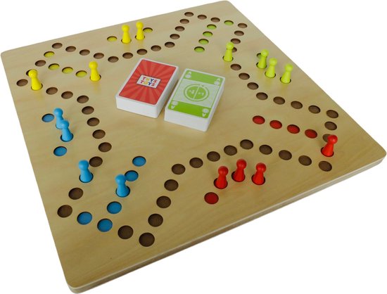 Keezenspel - Hout - Dubbelzijdig - Bordspel - 2 tot 6 Spelers - 40 x 40