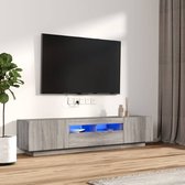 The Living Store TV-Meubel LED-verlichting - grijs sonoma eiken - 100/80 x 35 x 40 cm - USB-aansluiting