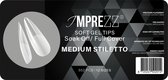 IMPREZZ® Soak Off Soft Gel Tips Medium Stiletto | inhoud 550 stuks - 12 verschillende maten | Full Cover