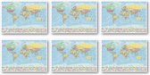 Ansichtkaarten set wereldkaart - Set van 50 luxe ansichtkaarten - Wereldkaart - Formaat 10.5 x 15 cm