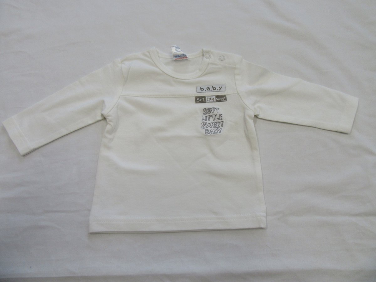 Dirkje- T-shirt lange mouw - Unie - Creme - soft little sweet - 6 maand 68