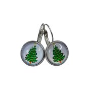 2 Love it Kerstboom - Oorbellen - Kerst - Stainless steel - Lengte 2,5 cm - Doorsnee 12 mm - Multicolor