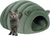 Warm kattenhuis-Kattenmand-Kattenhuisje-incl. kussen-Groen-40*35*35cm-Katten nest-Huisdieren