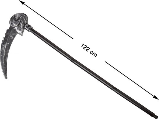 Zwarte zeis van magere Hein - plastic - 122 cm - Halloween verkleed accessoires - wapens