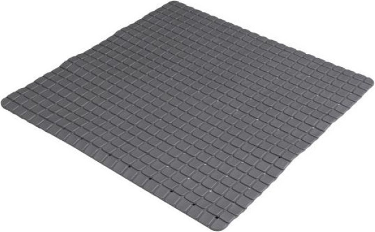 Urban Living Badkamer/douche anti slip mat - rubber - voor op de vloer - antraciet - 55 x 55 cm