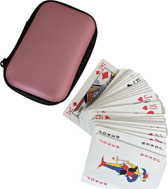 Étui & cartes - Cartes à jouer - étui - Jeu de cartes - Rose, Jeux