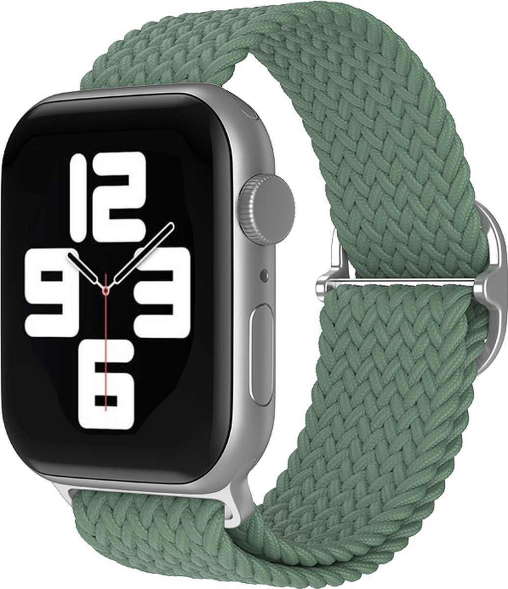 Gerrey® Nylon bandje geschikt voor Apple Watch - Groen Geweven - 38/40/41 mm - Gerrey - Series 1 2 3 4 5 6 SE 7 8 - Geschikt voor Apple Watch
