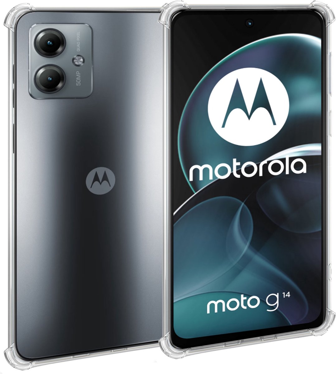 Geschikt voor Motorola Moto G14 Hoesje – Shock Proof Case – Cover Transparant