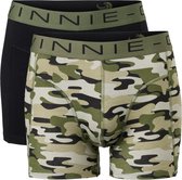 Vinnie-G Boxershorts 2-pack Black/Army Green Combo - Maat XL - Heren Onderbroeken Zwart/Legerprint- Geen irritante Labels - Katoen heren ondergoed