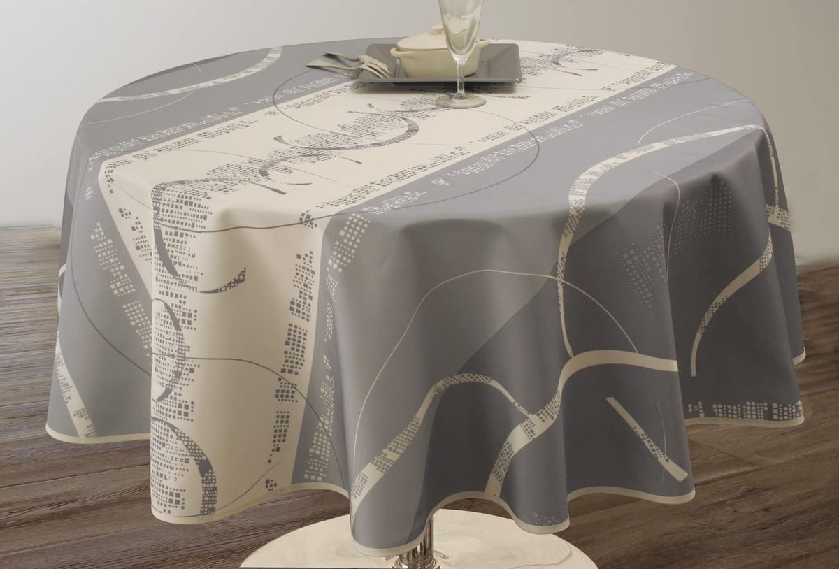 tafelkleed - waterdicht - luxe polyester - stevig - duurzaam grijs 160 cm cm