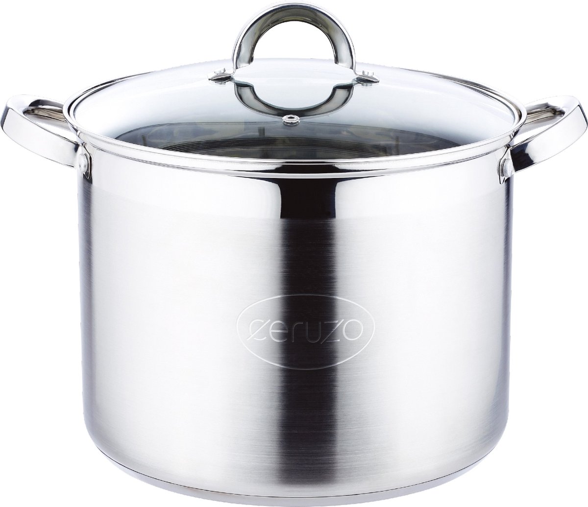 Ceruzo Soeppan 12L – RVS Pan 28 cm – Inductie – Met Deksel -Stamppot Pan