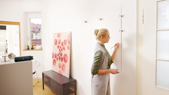 Bosch Zamo Set - Télémètre laser - Comprend ruban, roue et adaptateur de ligne - Piles