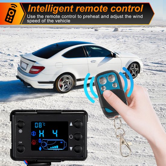 8KW Standkachel AufuN 8 KW Staande Diesel Luchtverwarming Voor Auto, Camper En Boot – Verwarm Snel Je Voertuig Met Afstandsbediening 8 KW Diesel Verwarming Auto Camper 12V Afstandsbediening LCD