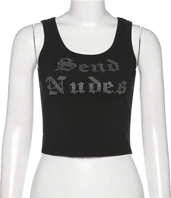 Send nudes topje dames - Grappige top - Sexy hemd - Leuke vrouwen kleding - Tank top - Goede kwaliteit