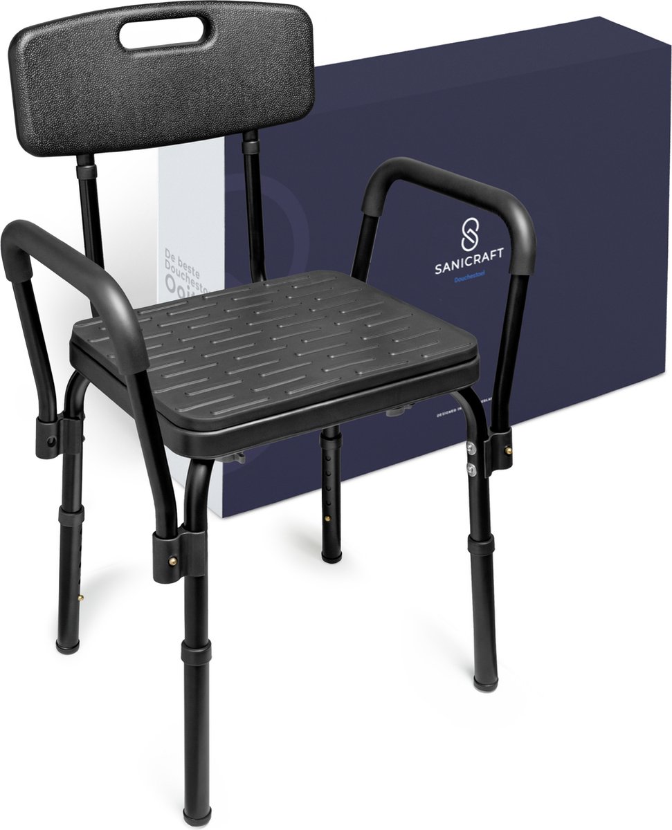 Sanicraft® Douchestoel Douchestoel met Armleuning Douche Stoel met... bol