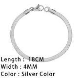 Platte Schakel Armband Dun | Zilver Kleurig | 19 CM | Unisex Armband | Soraro | Cadeau Haar | Haar Armband | Cadeau voor Haar | Cadeau Voor Vriendin | Cadeau Voor Hem