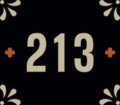 Huisnummerbord nummer 213 | Huisnummer 213 |Zwart huisnummerbordje Plexiglas | Luxe huisnummerbord