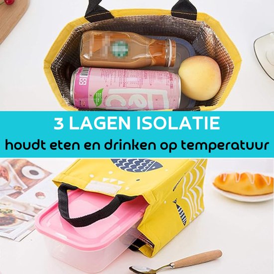 Lunchbag met isolatie - Groene lunchbag met vissen - Koeltas van Oxford stof voor lunch en broodtrommel. van Bacilona — afbeelding 5