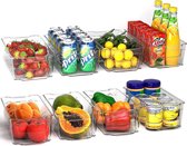 Bacs de rangement pour garde-manger (transparents) - Set de 8 conteneurs (8 bacs de rangement moyens) Rangement pour cuisine, garde-manger, placards, comptoirs et koelkast - Sans BPA