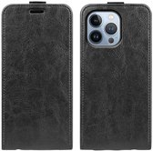Just in Case hoesje geschikt voor iPhone 14 Pro Max - Flip Case met Pasjeshouder - Zwart