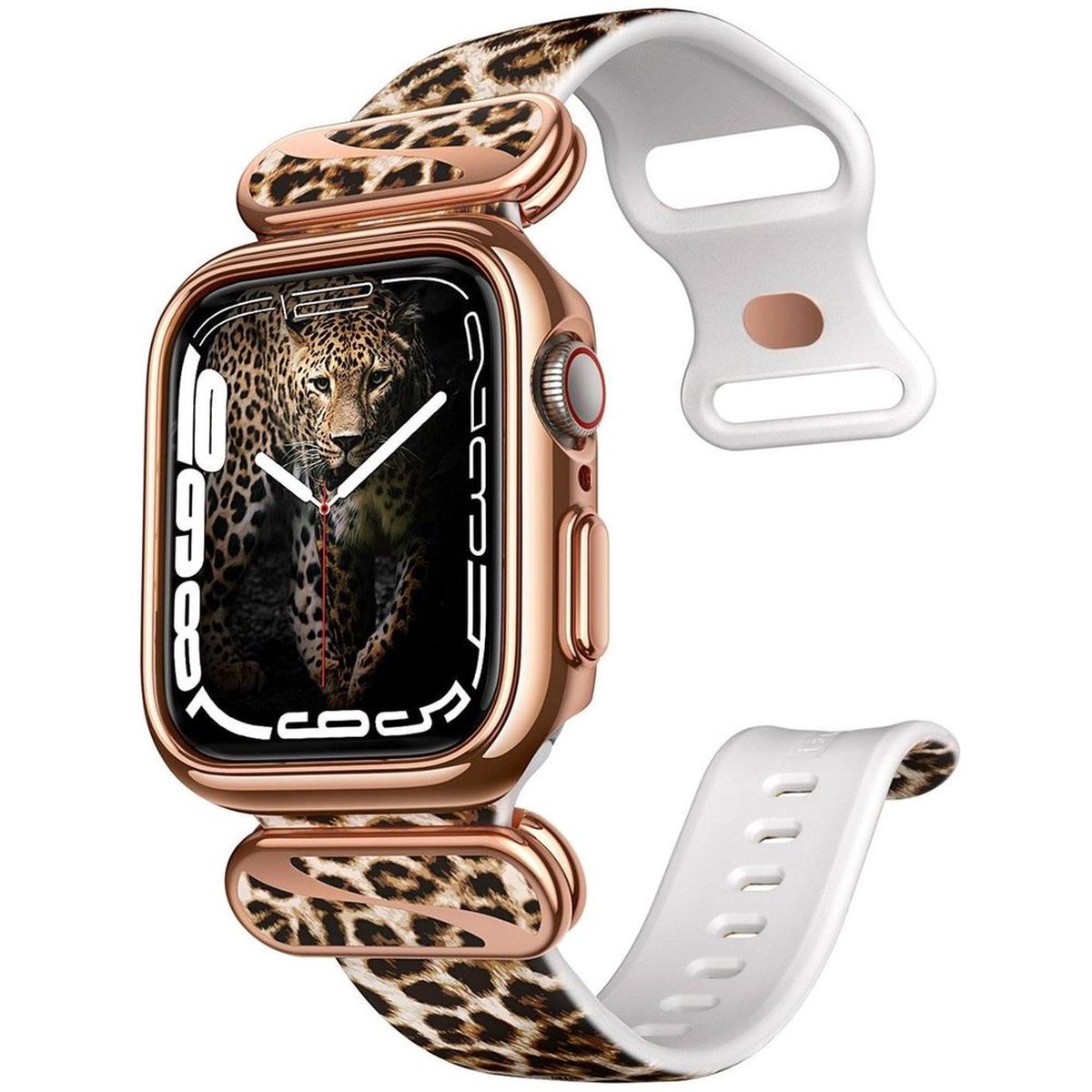 Supcase Bandje Geschikt voor Apple Watch 44-45mm-Ultra - Cosmo Luxe Case - Panterprint