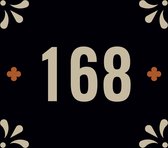 Huisnummerbord nummer 168 | Huisnummer 168 |Zwart huisnummerbordje Dibond | Luxe huisnummerbord